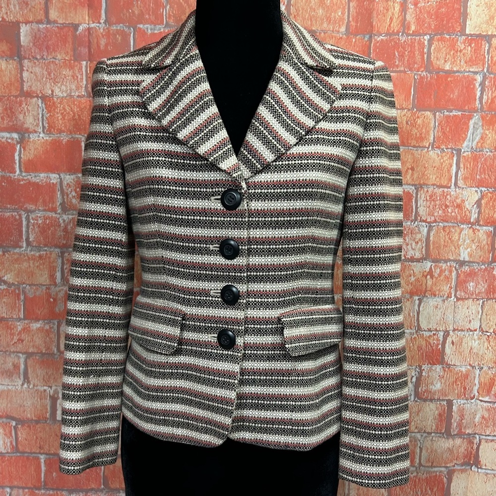 LOFT Striped Cotton Blazer